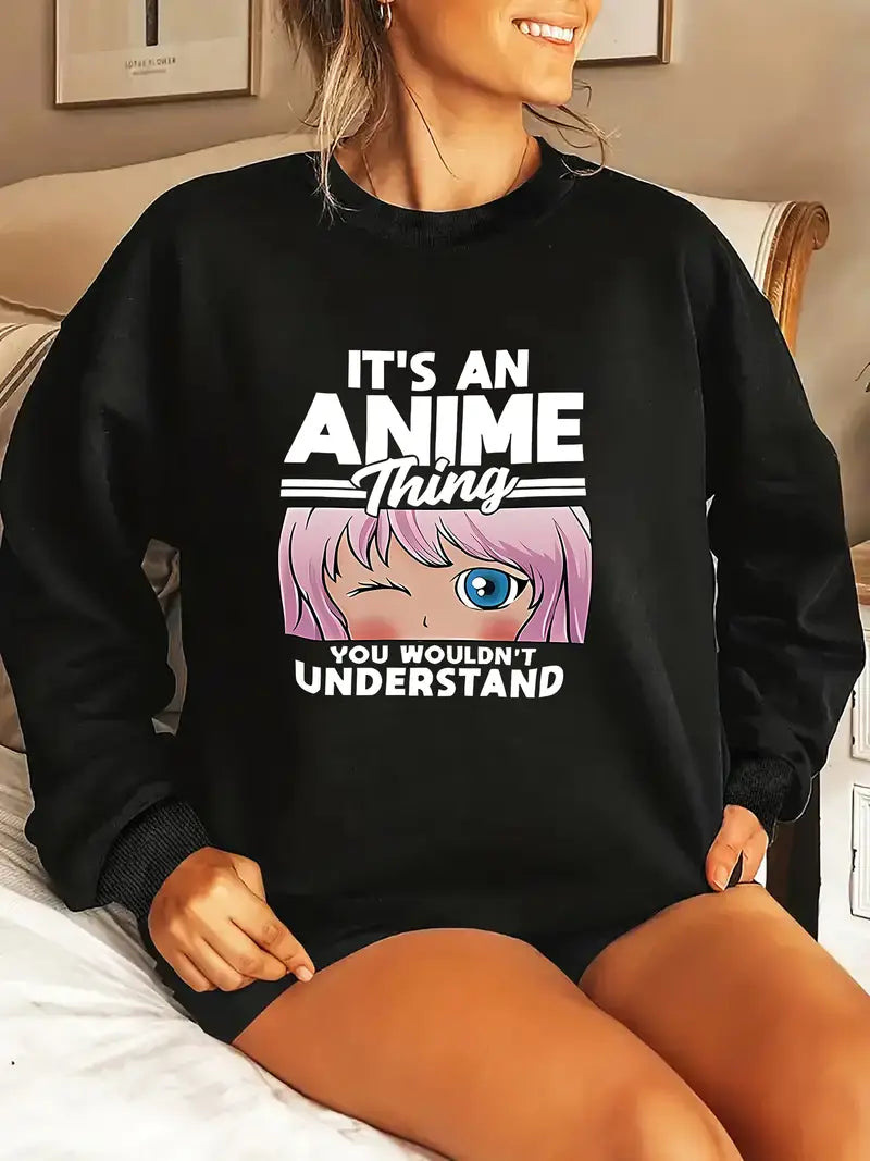 Women'S Anime Themed Crew Neck