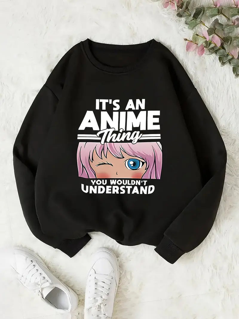 Women'S Anime Themed Crew Neck