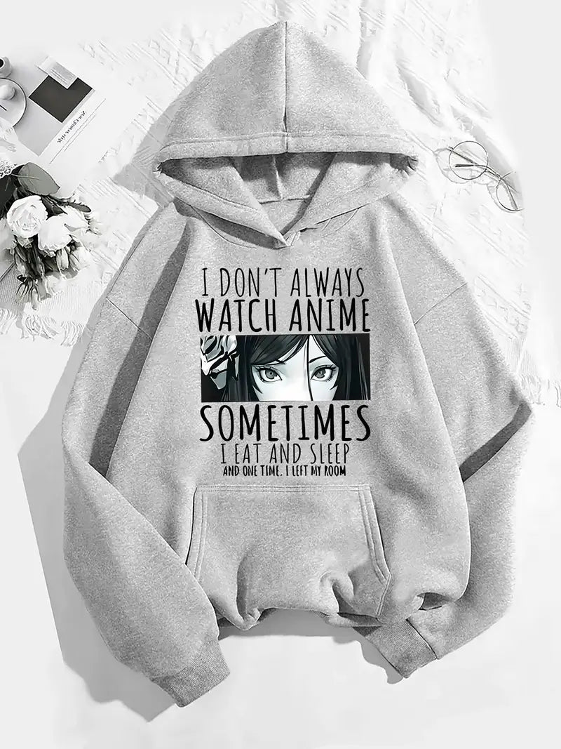 Women's Trendy Anime Print Hoodie