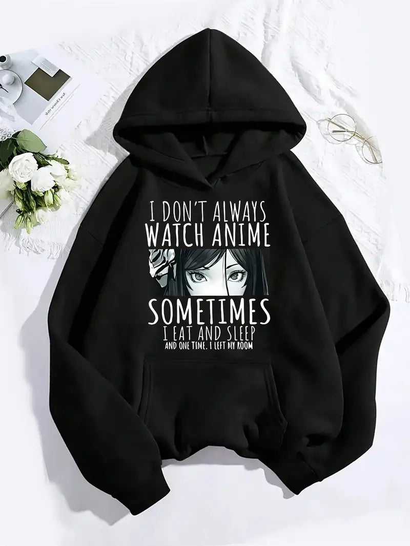 Women's Trendy Anime Print Hoodie