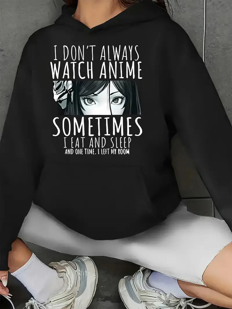 Women's Trendy Anime Print Hoodie