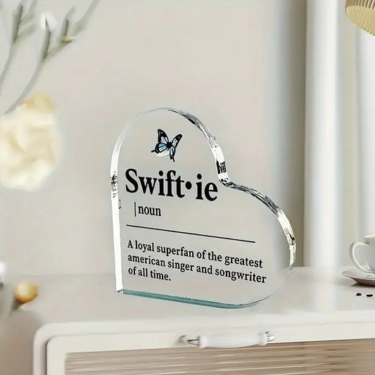 Swiftie Noun Acrylic Heart Desk Plaque